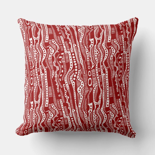 12015 - Ruby Red on White Kissen (Vorderseite)