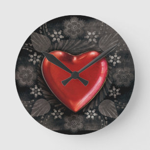 1209 DARK RED BLACK HEART EMO LOVE TOUGH DARK SYMB RUNDE WANDUHR