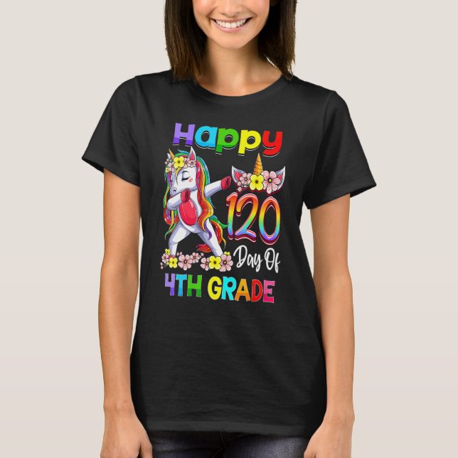 120 Days Of 4th Grade - 120th Day Of School Dabbin T-Shirt (Vorderseite)