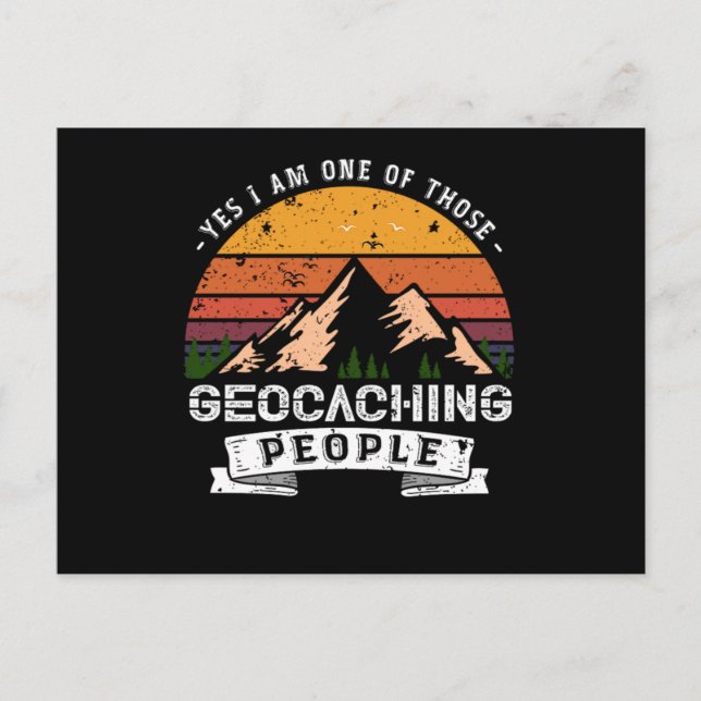 120. Ja, ich bin einer der Geocaching-Leute Einladungspostkarte (Vorderseite)