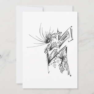 120 Schwarz-Weiß-Abstrakt-Tribal-Tattoo-Kunst Dankeskarte