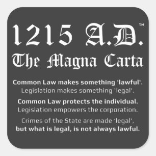 1215 A.D.™ Die Aufkleber für das Common Law von Ma