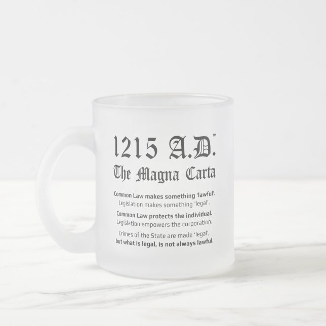 1215 A.D.™ The Magna Carta Common Law Glass Tasse (Links)