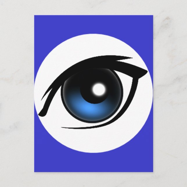 1216137653542424074schmalwhouse_Cartoon_eye Postkarte (Vorderseite)