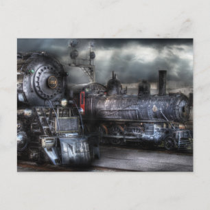 1218 - Wartend auf die Abfahrt Postkarte
