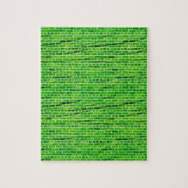 121 ZURÜCKGEBAUTE, HELLE, GRÜNE BRICK-WALLPATTER Z PUZZLE
