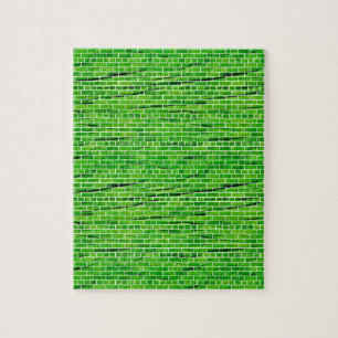 121 ZURÜCKGEBAUTE, HELLE, GRÜNE BRICK-WALLPATTER Z PUZZLE