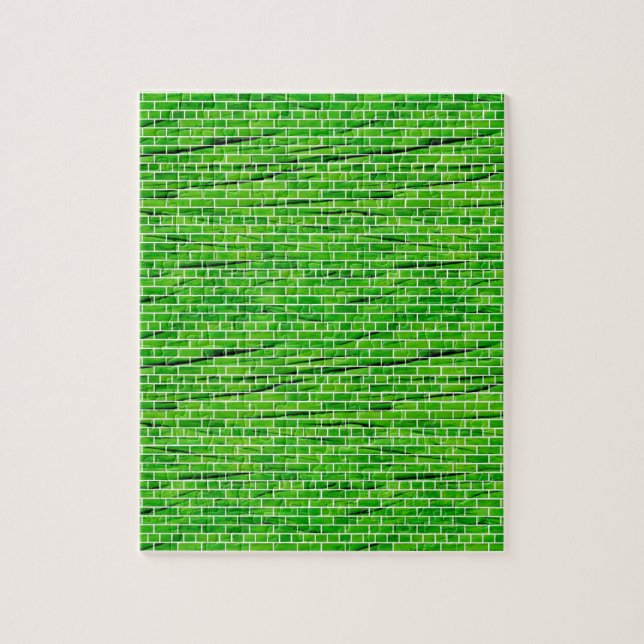 121 ZURÜCKGEBAUTE, HELLE, GRÜNE BRICK-WALLPATTER Z PUZZLE (Vertikal)