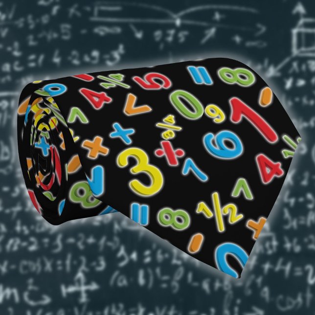 123 Zahlen Math Krawatte (123 Numbers Math Modern Colorful Neck Tie)