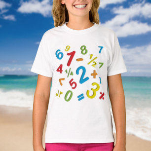 123 Zahlen Mathe Bunt T-Shirt