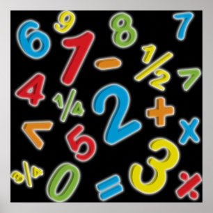 123 Zahlen Mathe Poster