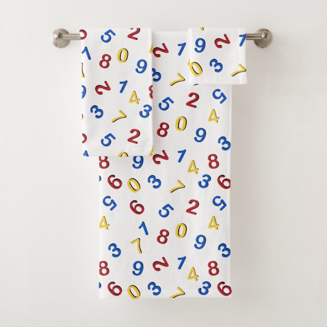 123 Zahlen Rot-Gelb-Blau Badhandtuch Set (Insitu)