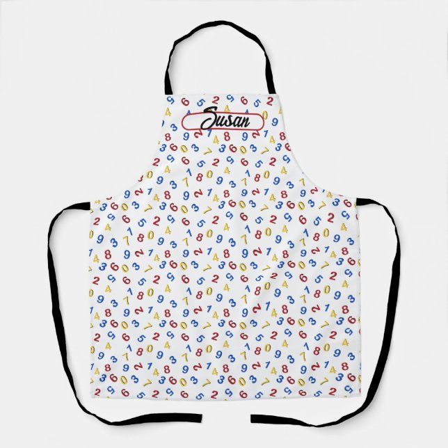 123 Zahlen Rot-Gelb-Blau Schürze (Vorderseite)