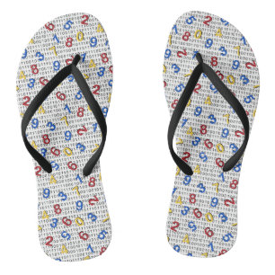 123 Zahlen Rot-Gelb-Blau Schwarz-weiß-Binär Flip Flops