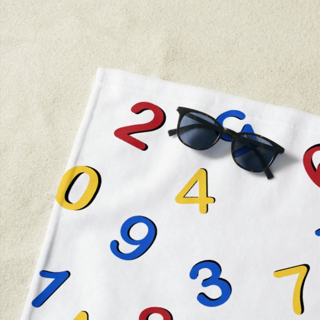 123 Zahlen Rot-Gelb-Blau Strandtuch (Beispiel)