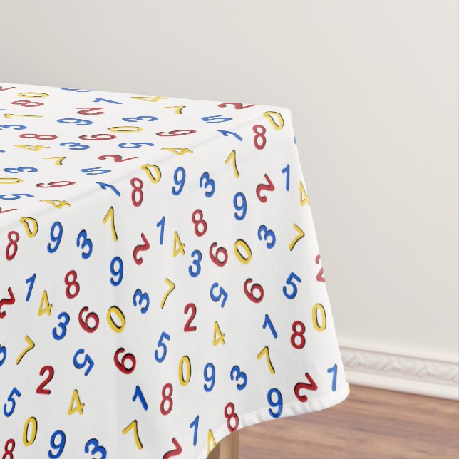 123 Zahlen Rot-Gelb-Blau Tischdecke (Beispiel)