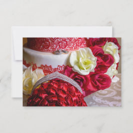 1242-Hochzeitstorte, Bouquet und Rings Einladung