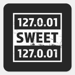 127.0.01 Geschenk für die Funny Programming Coding Quadratischer Aufkleber