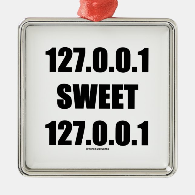 127.0.0.1 süßes 127.0.0.1 (Zuhause-süßer Silbernes Ornament (Vorne)