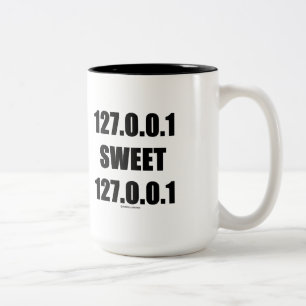 127,0,0,1 Süßstoff 127,0,0,1 (Zuhause Sweet Zuhaus Zweifarbige Tasse