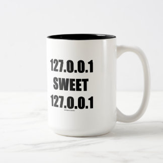 127,0,0,1 Süßstoff 127,0,0,1 (Zuhause Sweet Zuhaus Zweifarbige Tasse