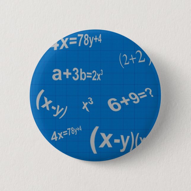 129 BLAUE MATHMATISCHE AUSRÜSTUNGEN MATH ALGEBRA E BUTTON (Vorderseite)