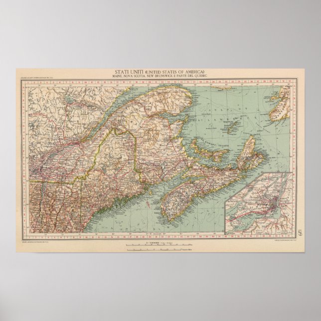 129 Maine, Nova Scotia, New Brunswick, Quebec Poster (Vorne)