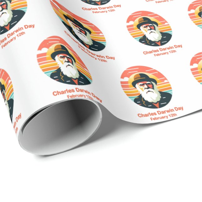 12.02. Charles Darwin Day Geschenkpapier (Rolleneckpunkt)
