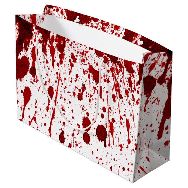 12.5lx4wx9h Large Gift Bag Blood Spritzer Vampire Große Geschenktüte (Rückseite Schrägansicht)