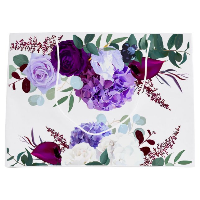 12.5lx4wx9h Large Gift Bag Lavendel Hibisken auf Große Geschenktüte (Vorderseite)