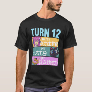 12. Anime Birthday Pajamas I Haustiere Katzen T-Shirt