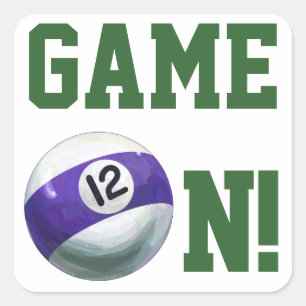 12 Ball Quadratischer Aufkleber