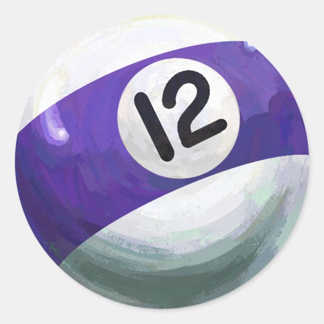 12 Ball Runder Aufkleber (Vorderseite)