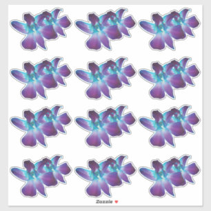 12 Blue Dendrobium Orchid Blume Kiss-Cut Stickers Aufkleber