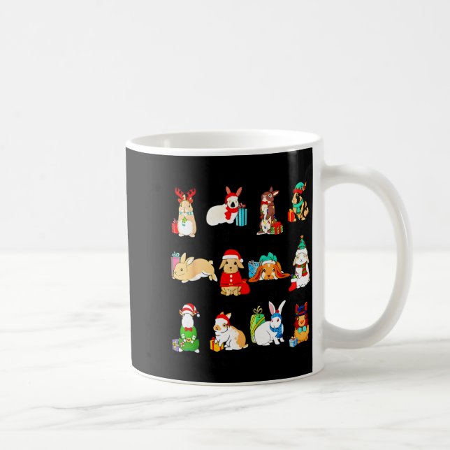 12 Bunny Of Christmas Bunny Rabbit Christmas Xmas  Kaffeetasse (Rechts)
