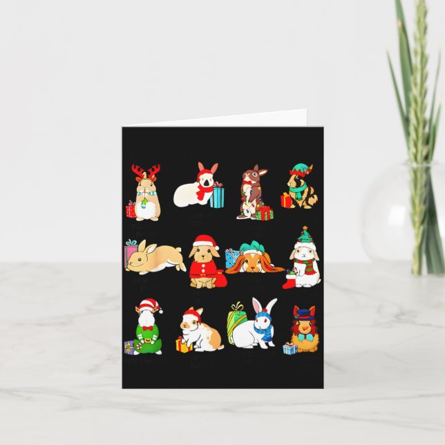 12 Bunny Of Christmas Bunny Rabbit Christmas Xmas  Karte (Vorderseite)
