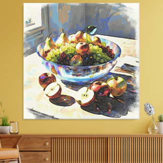 *~* 12 Crystal Bowl Still Life Fruit SC6 Leinwanddruck