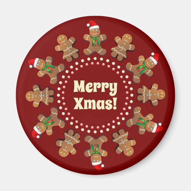 12 Dancing Gingerbread Cookies Magnet (Vorne)
