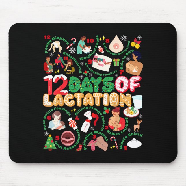 12 Day Of Ibclc Lactation Consultant Breastfeeding Mousepad (Vorne)