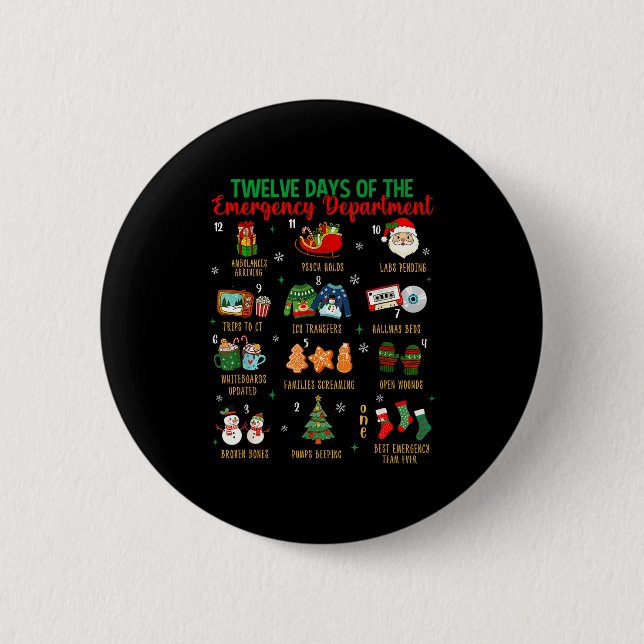 12 Days Of An Emergency Department Er Nurse Christ Button (Vorderseite)