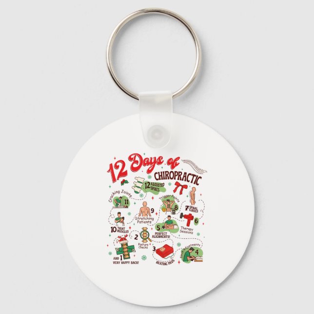 12 Days Of Chiropractic Christmas Chiropractor  Schlüsselanhänger (Vorderseite)