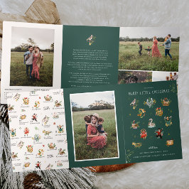 12 Days of Christmas | Holiday 5 Photo Dreifach Gefaltete Einladung