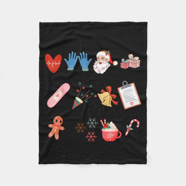 12 Days Of Cna Life Nurse Merry Christmas Pajamas  Fleecedecke (Vorderseite)