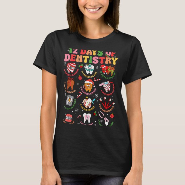12 Days Of Dentistry Dentist Xmas Tooth Christmas  T-Shirt (Vorderseite)