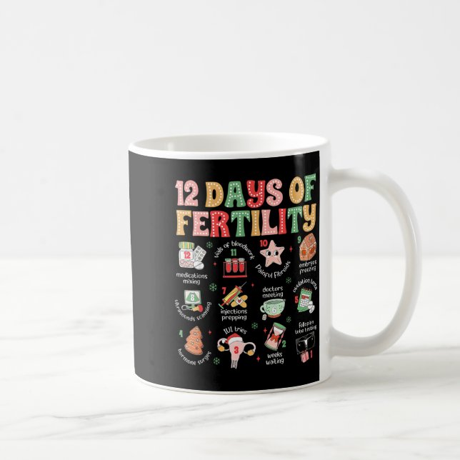 12 Days Of Fertility Ivf Nurse Christmas Ob Gyn Tr Kaffeetasse (Rechts)