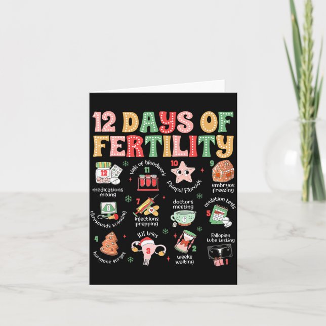 12 Days Of Fertility Ivf Nurse Christmas Ob Gyn Tr Karte (Vorderseite)