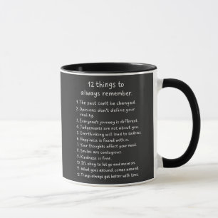 12 Dinge, die man immer im Gedächtnis behalten sol Tasse