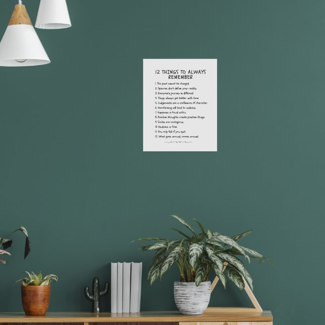 12 Dinge zu bedenken - Motivierend Poster (Wohnzimmer 1)