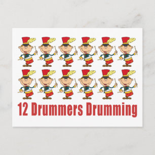 12 Drummer Drumming Postkarte