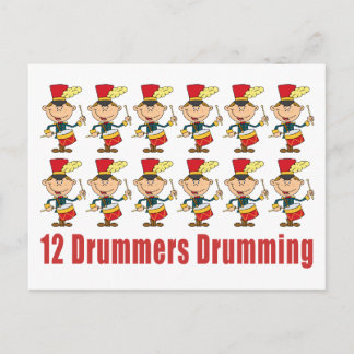 12 Drummer Drumming Postkarte